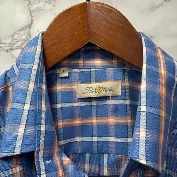 Peter Millar Men’s Shirt sz L Checkered Long Sleeve Cotton #G938 - Picture 5 of 11